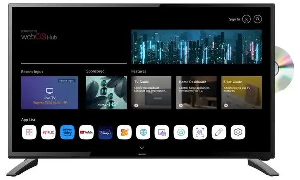 Blaupunkt 24" HD Smart TV with DVD and 12V Car Adaptor